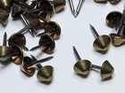 100  Cone Conical Bucket Head Oxford Antique Brass Upholstery Tacks Nails