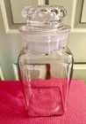 Antique Apothecary Clear Glass Candy Jar W Lid Drug General Store Old Glass