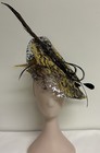 Ascot Fascinator Kentucky Derby Gold Leaf Silver  Black  Large