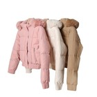 Women Faux Fur Hooded Fleece Lined Winter Warm Parka Coat Jacket Outwear 8-20 m