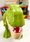 Walking T-rex Dinosaur Toy Lights Sound Battery Operated Green Tested Works