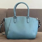 Coach Aqua Blue Small Elise Pebble Leather Satchel  79316 