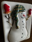 White Painted Ceramic Snowman Winter Christmas Holiday Lapel Pin Series Collect