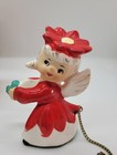 Vintage Commodore Poinsettia Angel Christmas Candle Huggers With Bases Box 