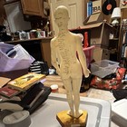 Acupuncture Meridian Points Human Figure Model  Beige  10 In  Wood Base