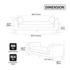 66 9  Width Modern End Of Bed Bench Chenille Upholstered Lounge Couch W 2 Pillow