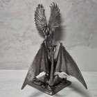 Pewter Fantasy Dragon Vs Angel Winged Warrior Figurine Statue