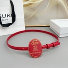 Celin e Womens 13mm 0 51in Red Leather Belt  Red Buckle