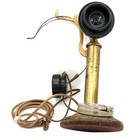 Antique Brass Western Electric Railroad Candlestick Telephone Original Condition