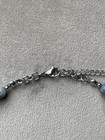 Sodalite   White Seashell Nugget Beads Unisex Necklace 17    Stainless Steel