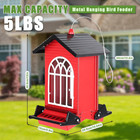Squirrel Proof Bird Feeder For Outdoors 5lb Large Capacity metal Wild Bird Seed 