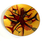 Vintage 1960s Jules Perrier Quebec Copper Enamel 7  Abstract Art Bowl Signed Mcm
