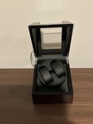 Dual Watch Winder Wood Case W  Clear Lid Window  Brown black  1-2 Watches