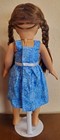 New  Blue Daisy Sleeveless Dress 18  Doll American Girl Sundress Handmade