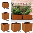 Large Metal Planter Box Heavy-duty Steel Planters Garden Planter For Yard Patios