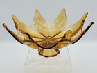 10  Amber Honey Viking Glass Epic Footed Bowl  6708 Compote 8 Petal