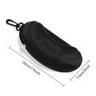2 Pcs Zipper Hard Sunglasses Cases Portable Travel One Size  Black