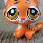 Littlest Pet Shop Lps Orange Tiger Tabby Cat Sad Eyes Kitten Toy Figure