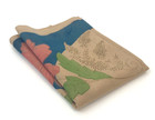 Vintage Bucilla Canvas Dresser Scarf Art Deco Linen Cloth Floral 18 X 50 