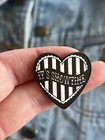 Beetlejuice -    it   s Showtime    Striped Heart Matte Horror Enamel Pin