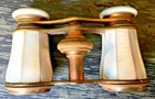 Antique French Opera Glasses Vintage Paris Brass Theater Binoculars Leather Case