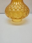 Vintage Amber Glass Diamond Quilted Pattern Lamp Light Shade 6  Tall 3  Fitter