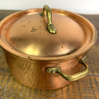 Vtg Tagus Copper Pot With Lid Brass Handles Cookware 5    X 2 5    Made In Portugal