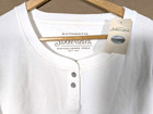 Vtg Jcpenney St John s Bay Waffle Knit Henley Shirt White Nwt Deadstock Large