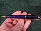 Vintage Waterman Phileas Ball Point Pen Blue Marble Gold Trim Ex  Cond 