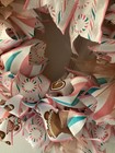 New Christmas Wreath Gingerbread Pink Blue Peppermint Glitter  17 Inches