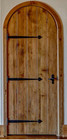 Custom Alder Arched Entry Door Rustic Plank Wrought Iron Spanish Hacienda W jamb