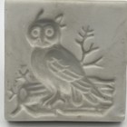 Vtg Buckingham Galleries Porcelain Cookie Mold Owl Springerle Stamp 2x2 Bisque