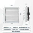 Industrial 24in Shutter Exhaust Wall Mounted 5000 Cfm Automatic Louver Vent Fan