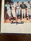 500 Home Run Hitters Color Litho Signed By 3 Hof   ers Frank Robinson  Hank Aaron