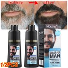 Men Black Beard Simple Hair Dye Color Shampoo Permanent Darkening Hair Coloring
