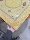 Vintage Needlepoint Handmade Bridge poker Table Cover Horses Cards Dice 43x42 