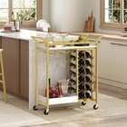 Bar Cart W  Wine Rack Gold Bar Cart Wine Cart W  Wheels Drink Cart W  Glass
