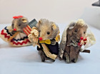 Lot Of 5 Original Real Fur Vintage Toy Mice  Bride   Groom  Patriotic  Mouse   