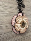 Coach Sakura Blossom Tea Rose Floral Bag Charm Keychain Fob Japan Exclusive