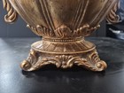 Gold Tone Metal Urn For Cremation Ashes W  Lid   Handles  Metallic Finish