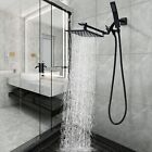 Black All Metal Square Shower Head Combo 8  Rain Shower Head   Handheld Shower