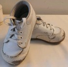 Vintage Stride Rite  Baby White Leather Lace Up Walking Shoes Usa 3 5e 
