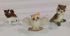 Lot Of 3 Vintage Ceramic Owl Figurines