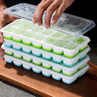 Ice Cube Tray With Lid  4 Pack Durable Stackable Ice Cube Trays For Freezer With