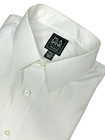 16-35 Jos A  Bank Traveler White Cotton Button Down Dress Shirt Cuff Link Sleeve