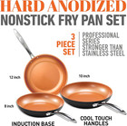 Gotham Steel Pro 3 Pc Hard Anodized Ceramic Frying Pans Set  8    10    12    Nonstick