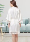 3pcs Womens Satin Robes For Bride Bridesmaid Silk Bathrobes Silky Kimono Robe   