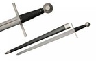 Broadsword   36 5  Handmade Carbon Steel Blade Medieval Short Sword   Scabbard
