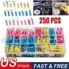 250  Heat Shrink Wire Connectors Electrical Ring Fork Spade Crimp Terminals Kit