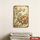 Shabby Chic Metal Sign Mouse And Apple Basket Orchard Farmhouse Home Decor